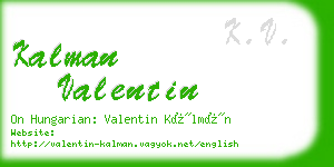 kalman valentin business card